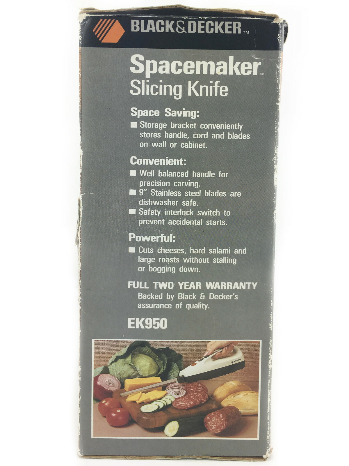 Vintage 1985 Black & Decker Spacemaker Slicing Knife EK950