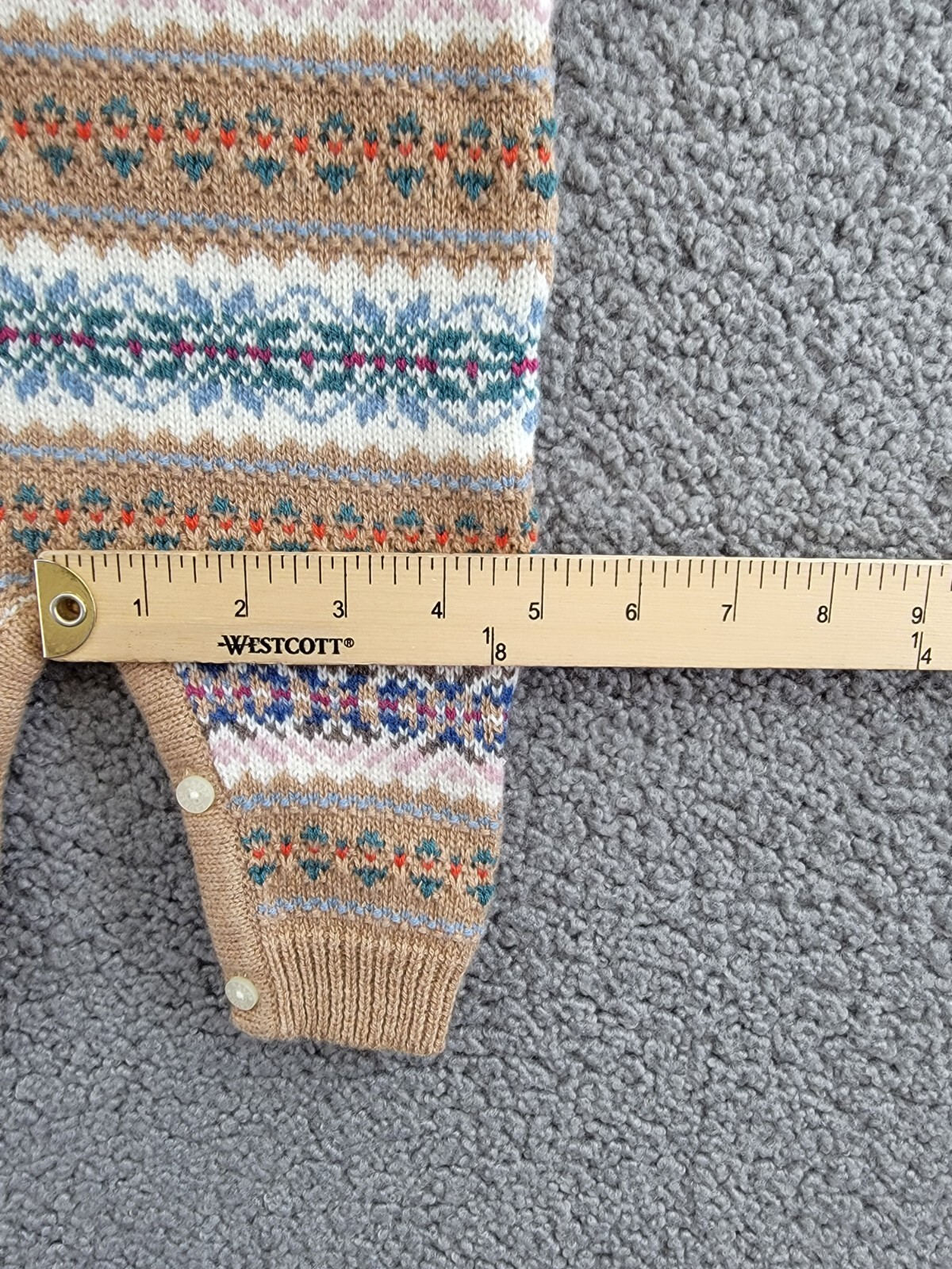 Ralph Lauren Fair Isle Wool Blend Sweater Coveralls Baby Boys' 3-6M Khaki Multi - Picture 7 of 20
