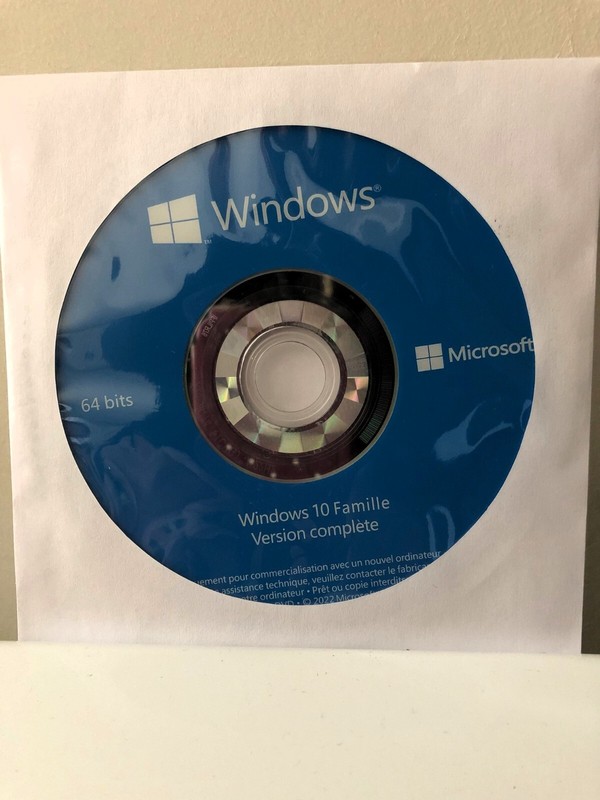 Dvd Windows 10 Famille Home 64 Bit FrançAis (Pro,Particulier 2022 Sans Licence)