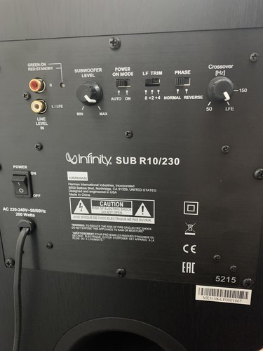 infinity reference sub r10