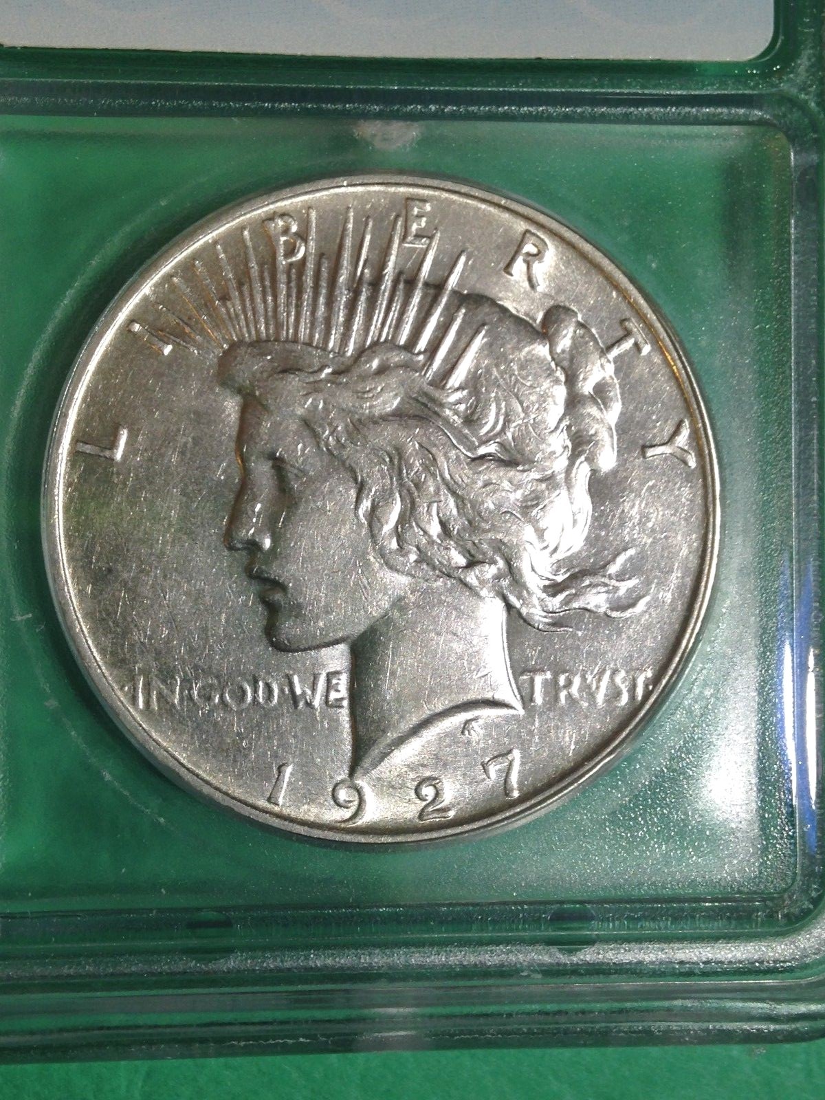 1927-D Peace Silver Dollar AU53 Denver Mint White Gems Are Tough Finds