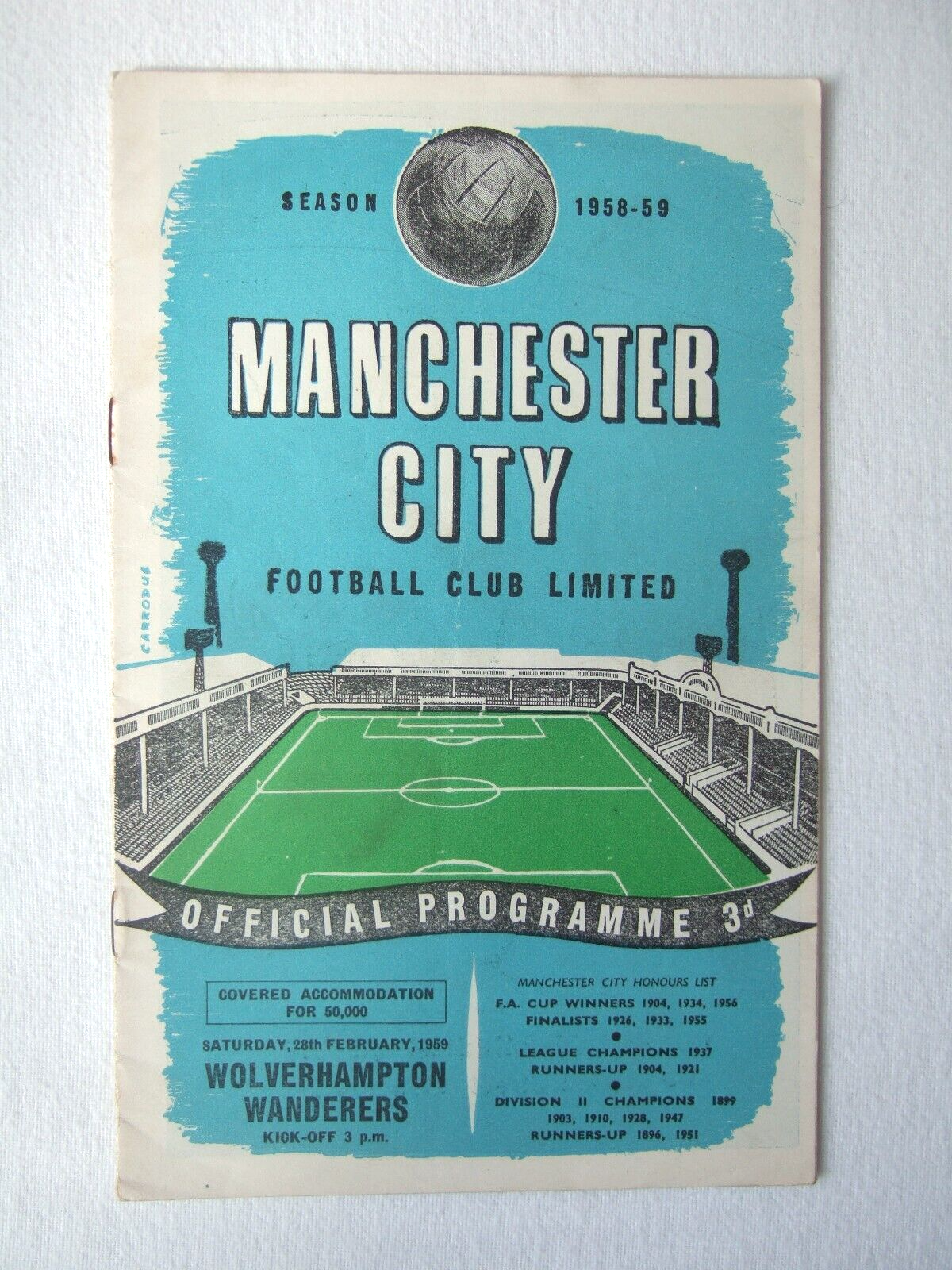 Manchester City v Wolverhampton Wanderers programme