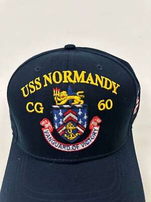 New The Corps USS Normandy CG 60 Logo Blue Baseball Cap Hat One Size