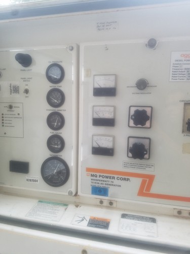 MQ Power AC Generator 70KW Rental Unit. Diesel.  Selector Switch .