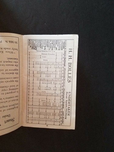 1917 Fitchburg Massachusetts Map Railroad Timetable USPS Mail Baseball Schedule