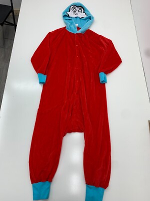 Dr. Suess Adults Red Thing 1 Thing 2 One Piece Outfit One Size