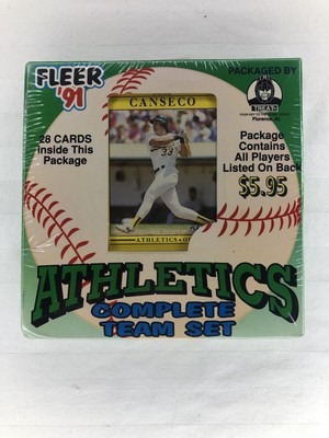 1991 Fleer Athletics Complete Team Set Baseball Cards 28 Cards NEW in package
