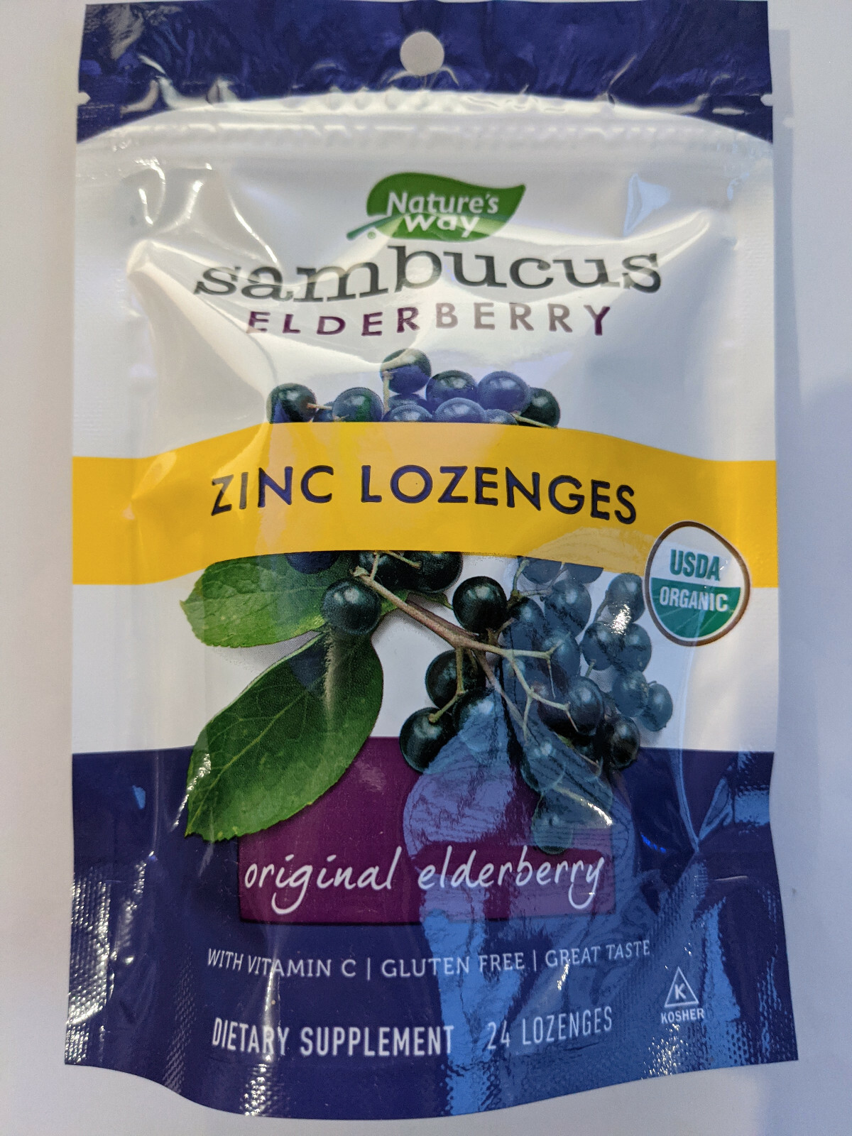 Nature's Way Organic Sambucus Lozenge, Elderberry and Zinc