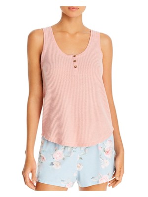 

PJ SALVAGE Intimates Pink Рубашка для сна на 3 пуговицах с изогнутым краем и вырезом-лодочкой, Розовый
