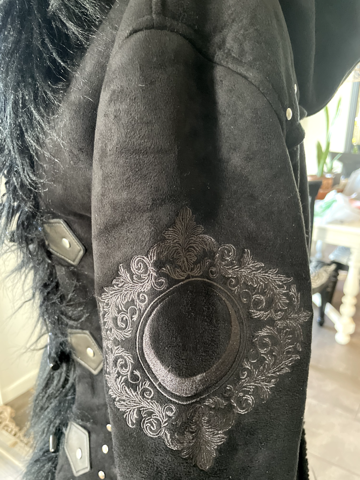 WOMEN'S KILLSTAR GOTHIC BLACK PENNY LANE STYLE COAT WITH FAUX FUR