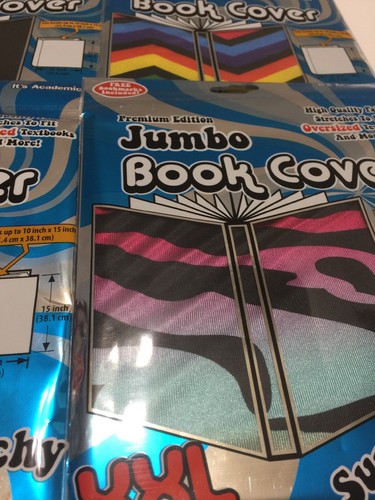 Stretchy Jumbo Book Cover Lot Of 4 Its Academic Tie Dye Animal Print Rainbow