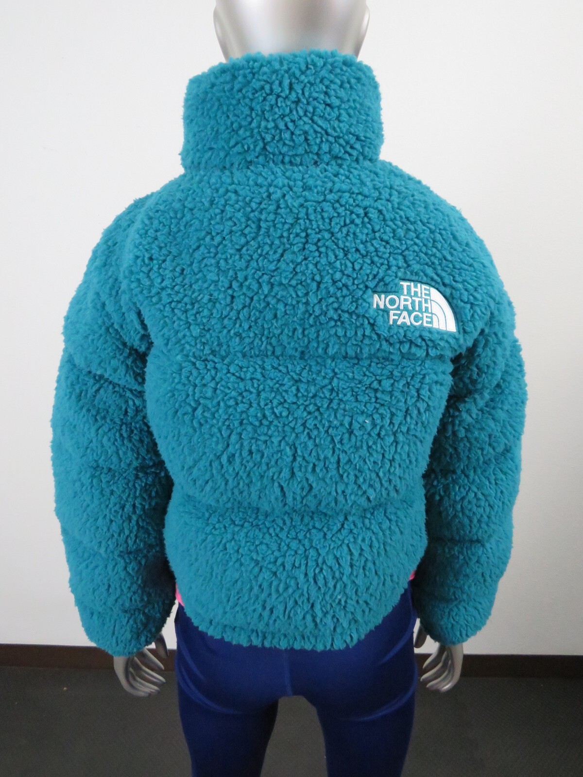 Pre-owned The North Face Womens  High Pile Sherpa Nuptse Short Crop 700-down Jacket Blue