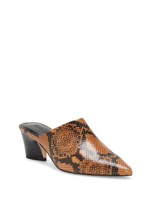 

ENZO ANGIOLINI Женские Коричневые Туфли-мюли Margot из Кожи Змеиной Кожи на Каблуке, Коричневый, EN-MARGOT