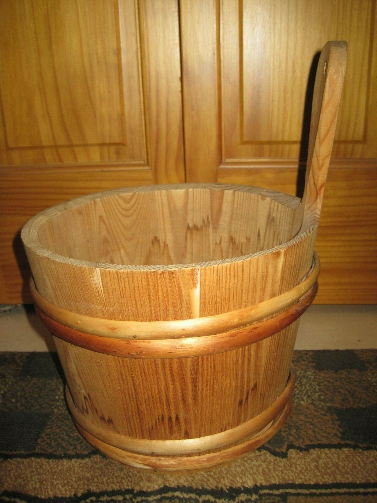 Vintage Original Wooden SAUNA BUCKET Pail FINLAND Finnish