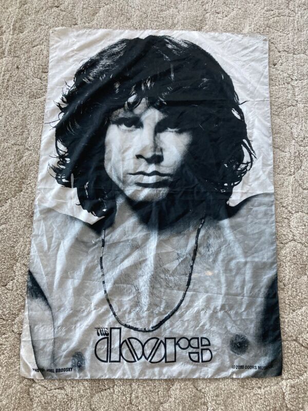 Vintage The Doors Co Jim Morrison Fabric Tapestry Wall Hanging Art Cloth