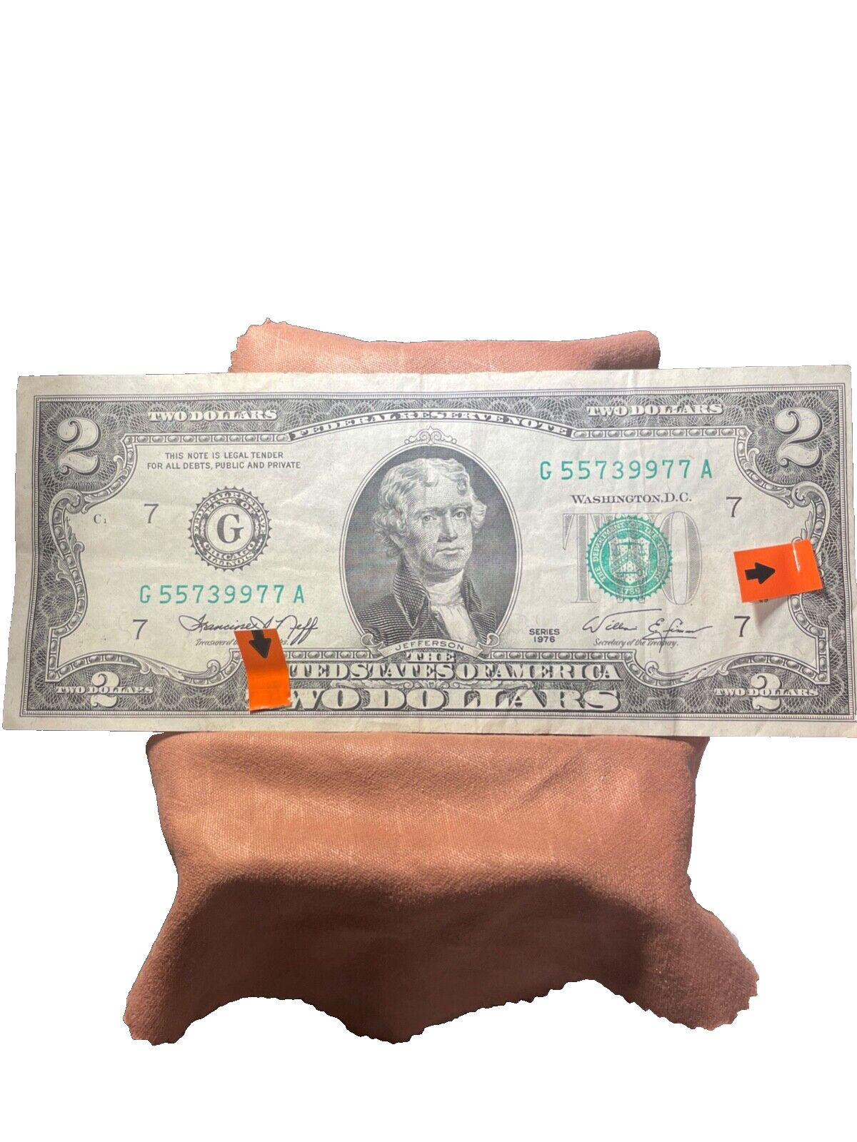 貴重　Made in U.S.A-2 1976 SUPER RARE 1976 K 11 SERIES US $2 DOLLAR BILL IN GOOD
