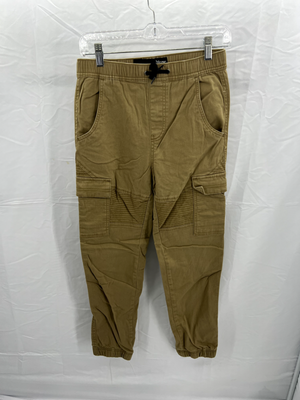 Boys Plugg Stretch Jogger Pants Size 14 16 Large Brown 2173