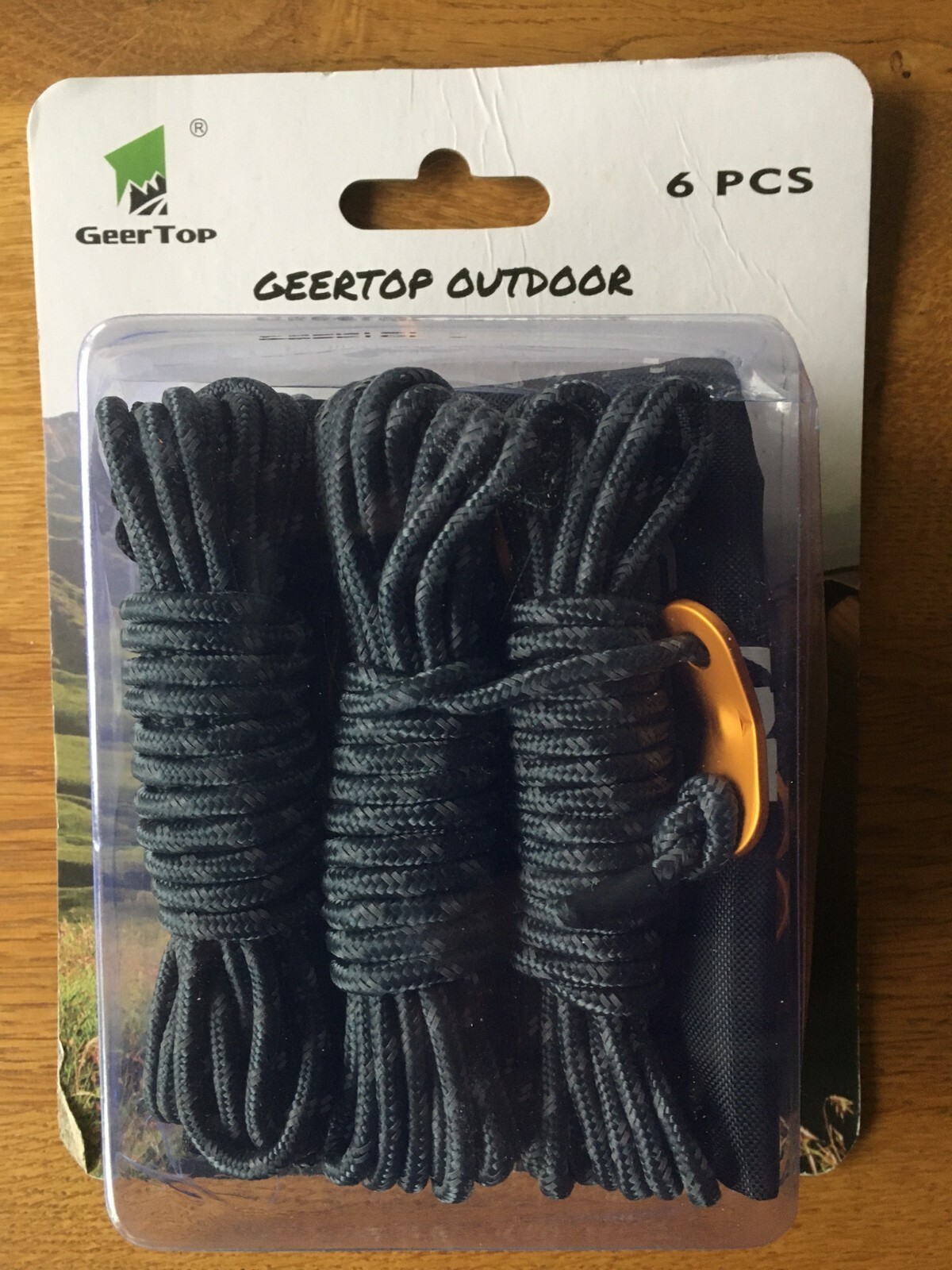 GEERTOP - reflektierende Abspannseile, 6 Stck a 4 mm,  je 400 cm lang, grau