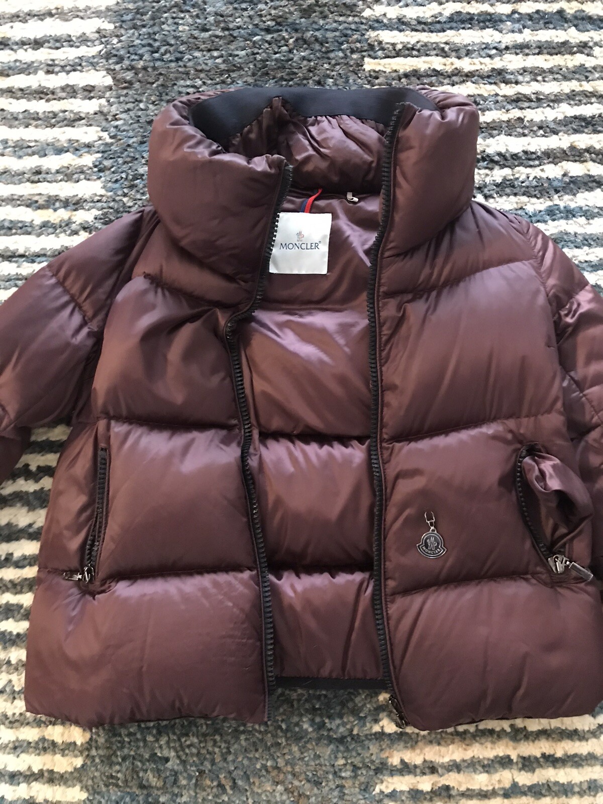MONCLER Burgundy Down Puffer Winter 