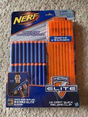 NERF N-Strike Elite 18-Dart Quick Reload Clip 18-Dart Clip + 18 Elite Darts NEW