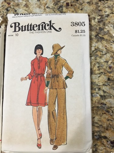 Lot of 3 Vintage 1960-1970s Butterick Size 10 Sewing Patterns Bell Bottom Pants!