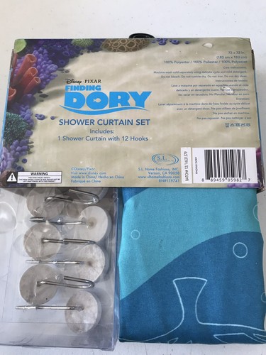 Brand New! Finding Dory Shower Curtain With 12 Hooks