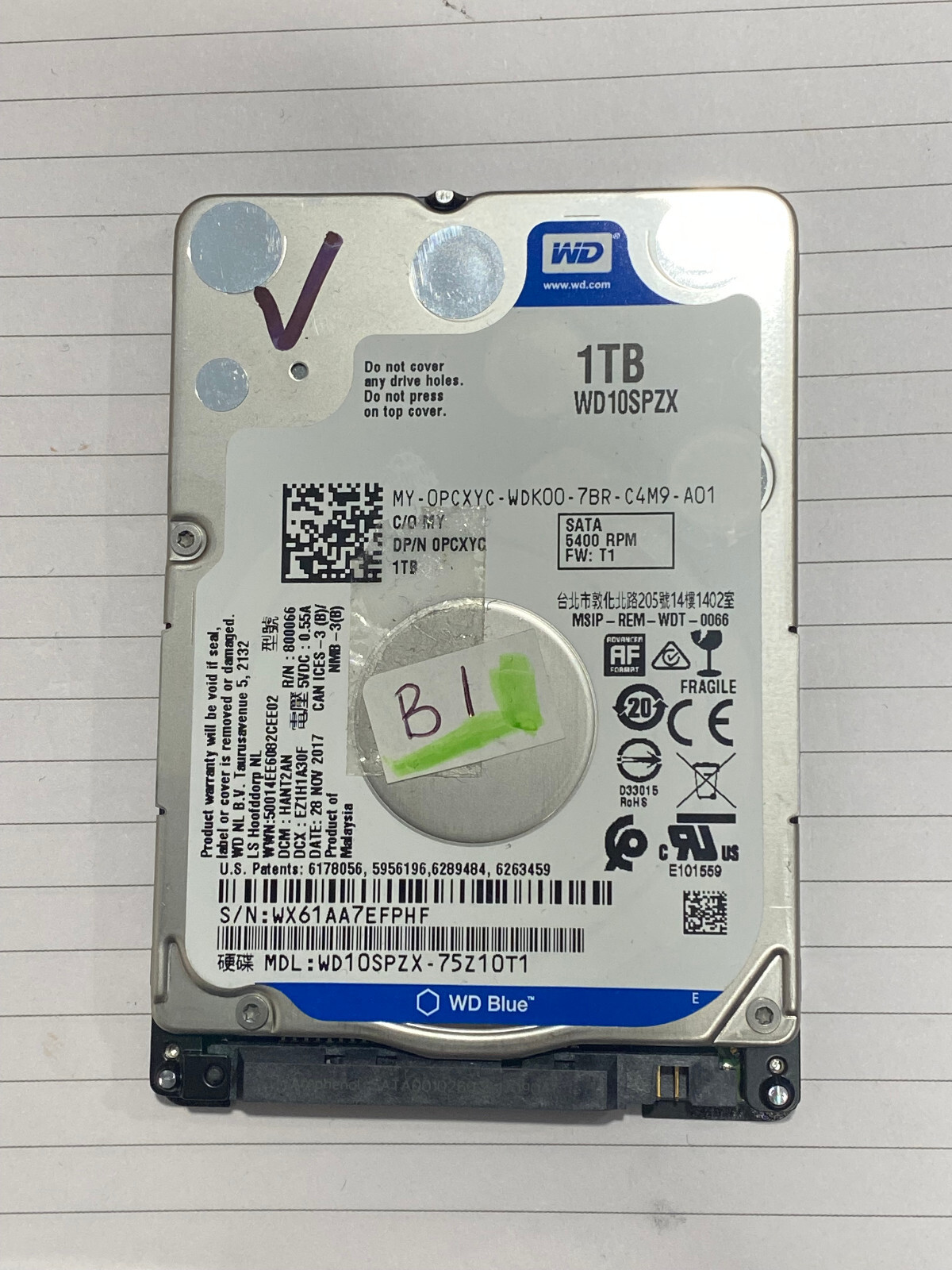 2.5インチ薄型7mmのWD BLUE PC MOBILE HDDシリーズから新1TBモデル