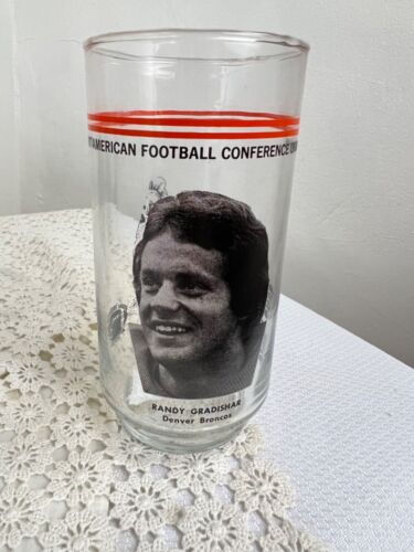 1977 NFL AFC Champion Randy Gradishar Denver Broncos Burger King Glass collect