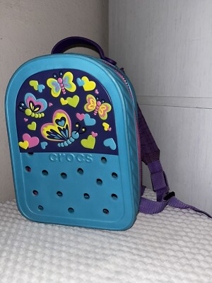 Crocs Backpack Zipper Kids Mini Bag Aqua/Teal/pink/purple Lights Up!