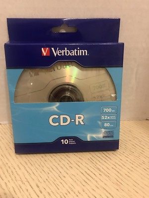 NEW Verbatim 97955 CD-R 80MIN 700MB 10pk Bulk Box 700 MB CD Recordable Media 52X