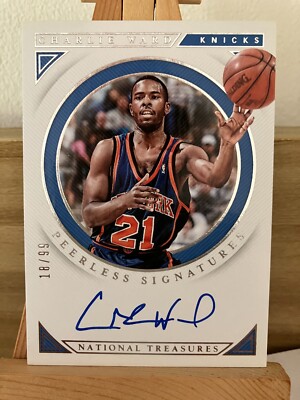 CHARLIE WARD NBA 2018-19 NATIONAL TREASURES PEERLESS SIGNATURES (KNICKS,ROCKETS)