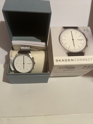 Pre-owned Skagen Hybrid Jorn White Dial Unisex Smart Watch Skt1201