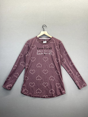 Cor Com Amor Womens Purple T-Shirt Long Sleeve Scoop Neck NWT Size M