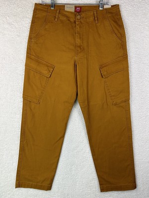 Levis Pants Mens 34x30 Brown Cargo Tapered Stretch Casual Outdoors Pockets
