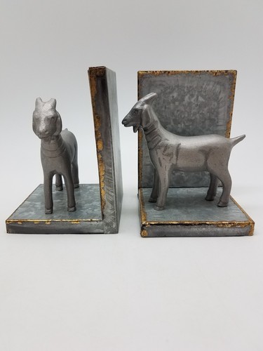 Galvanized Goat Bookends Set of 2 Hearth & Hand with Magnolia Book Ends