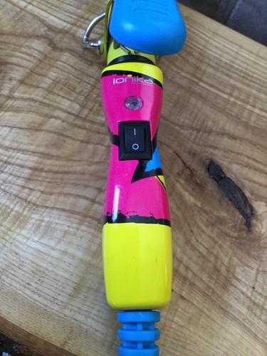 Ionika Ceramic Coated 3/4” Mini Travel Pro Curling Iron Yellow Hot Pink Blue EUC