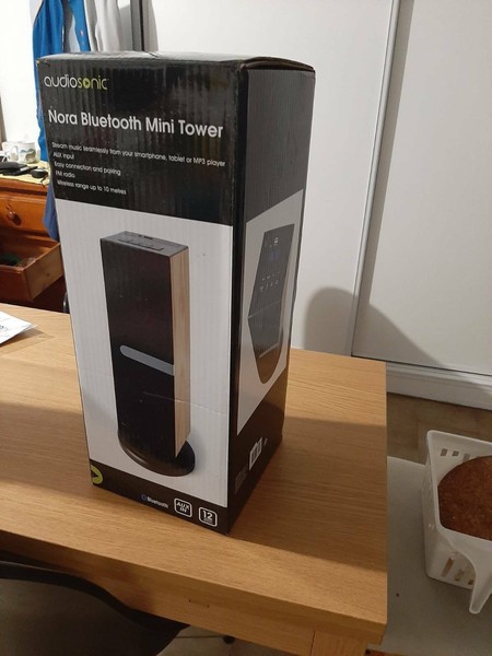 audiosonic bluetooth mini tower speaker