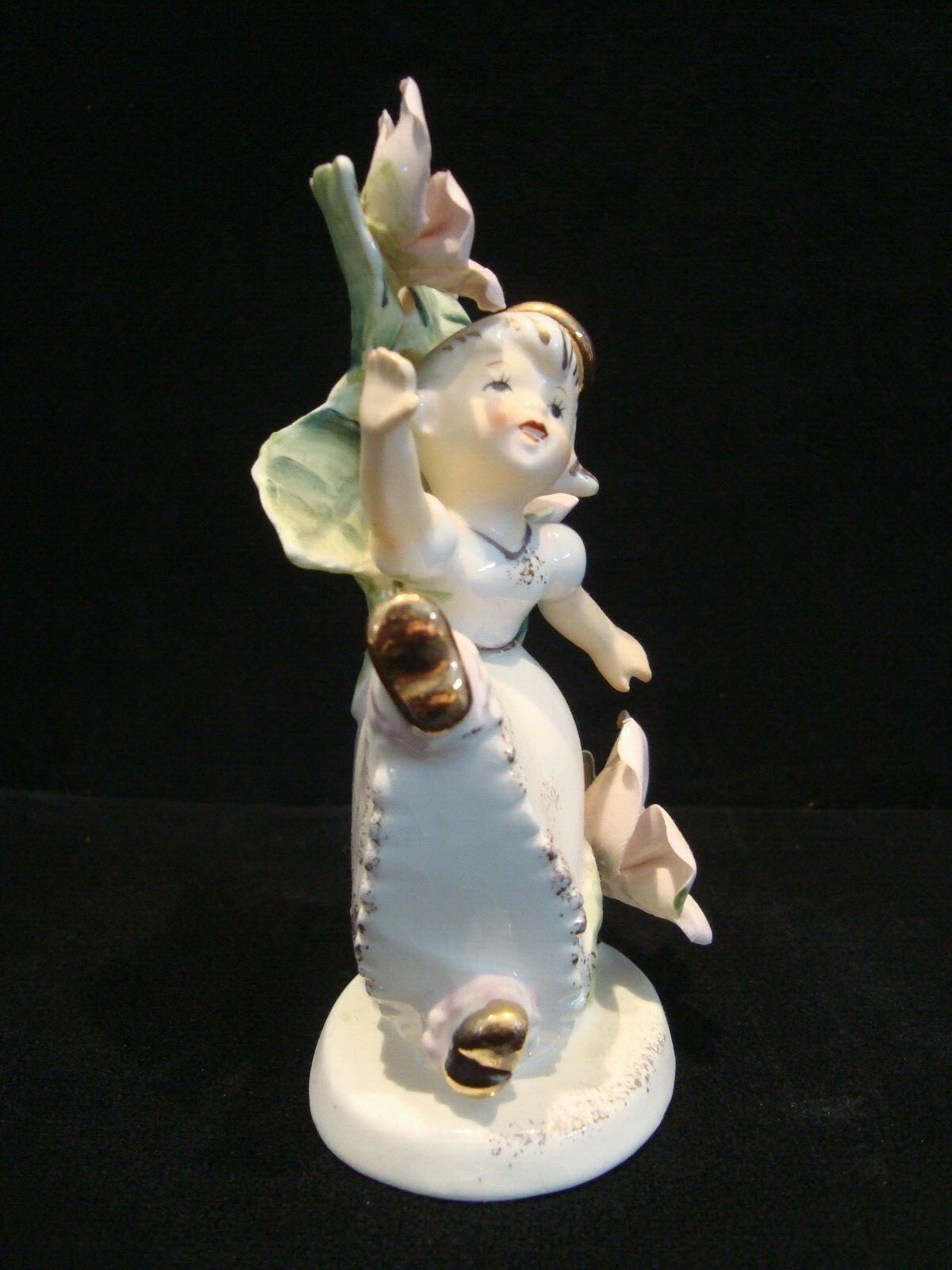 Geo Z Lefton FEBRUARY Birthday Month 985 Dancing Girl Flowers Figurine Japan