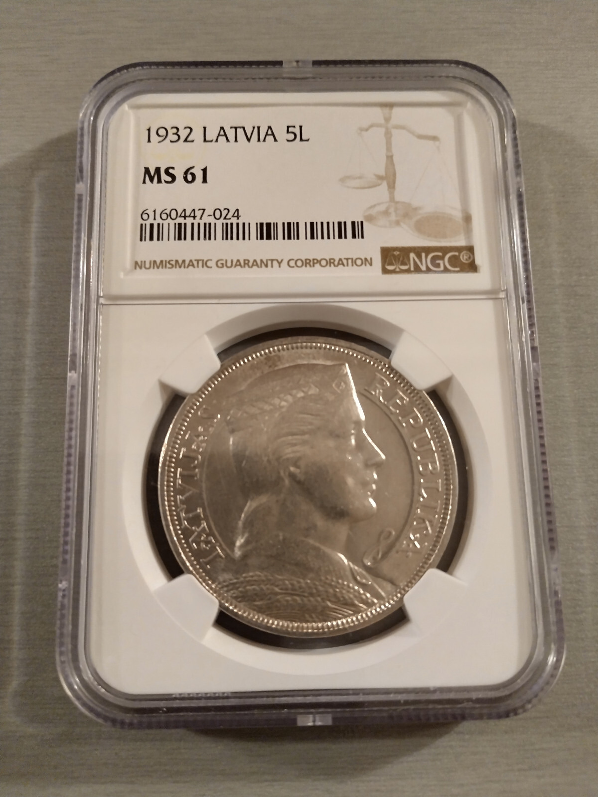 Latvia-1932-5 lati-silver-NGC MS61 | eBay