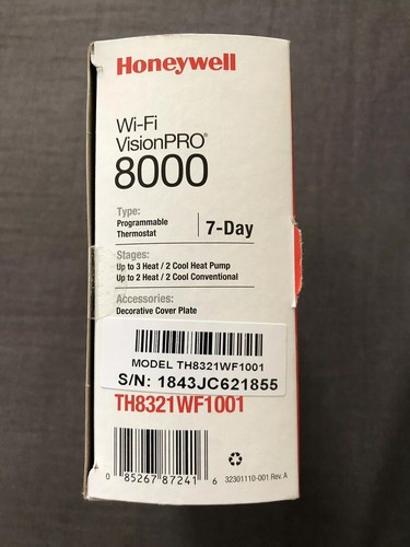 New Honeywell Wifi Vision Pro 8000 TH8321WF1001 Programmable Thermostat Mint