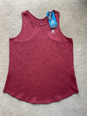 Odlo Run Easy Tank Top Crew Neck Berry Red Anti Odour Womens UK 16/18 BNWT
