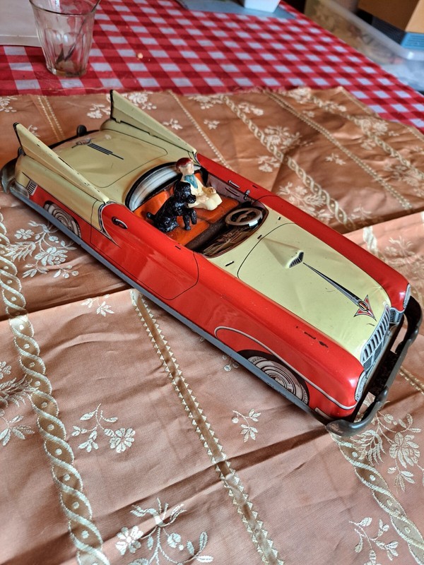 Voiture Joustra Ã  Friction 35 Cm Environ 2 Thon Jaune Et Rouge Belle Lithographi