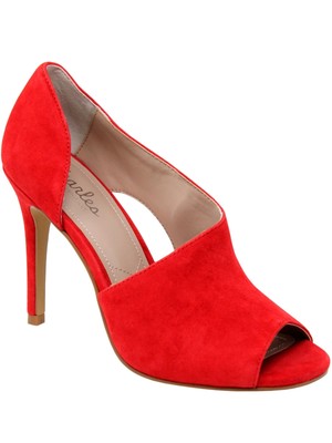 CHARLES BY CHARLES DAVID Womens Red Raile Stiletto Slip On Leather Sandals 7 M