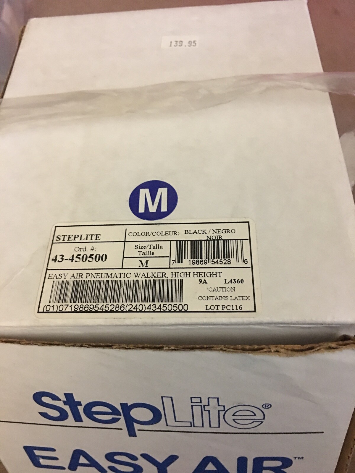 NEW IN BOX Step Lite Easy Air Pneumatic Ankle Walker FLA HIGH Height Size M