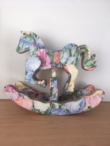 Wooden Rocking Horse Decoupage