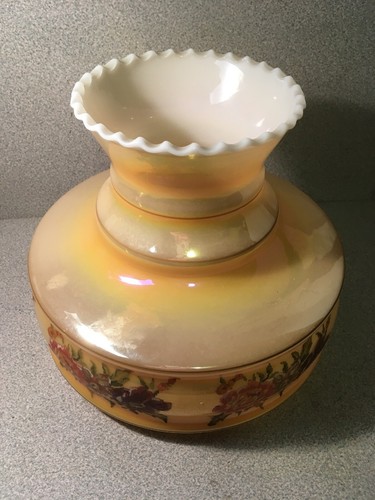 Iridescent Luster Lamp Shade Glass 9” By 9” Antique