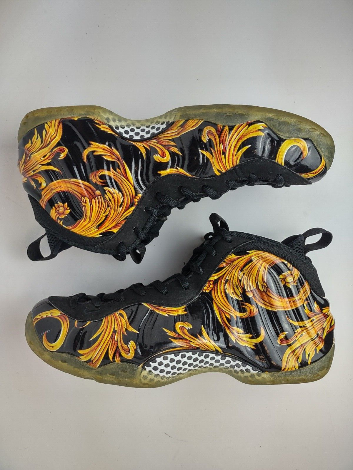 

Мужские кроссовки Nike Air Foamposite 1 One Supreme SP Black Metallic Gold 652792-001 10,5, Черный, Nike Air Foamposite