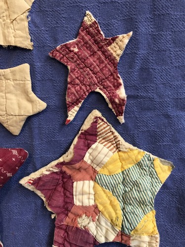 Gathering Of Vintage Quilt Stars for projects, sewing, crafts, accents,Americana