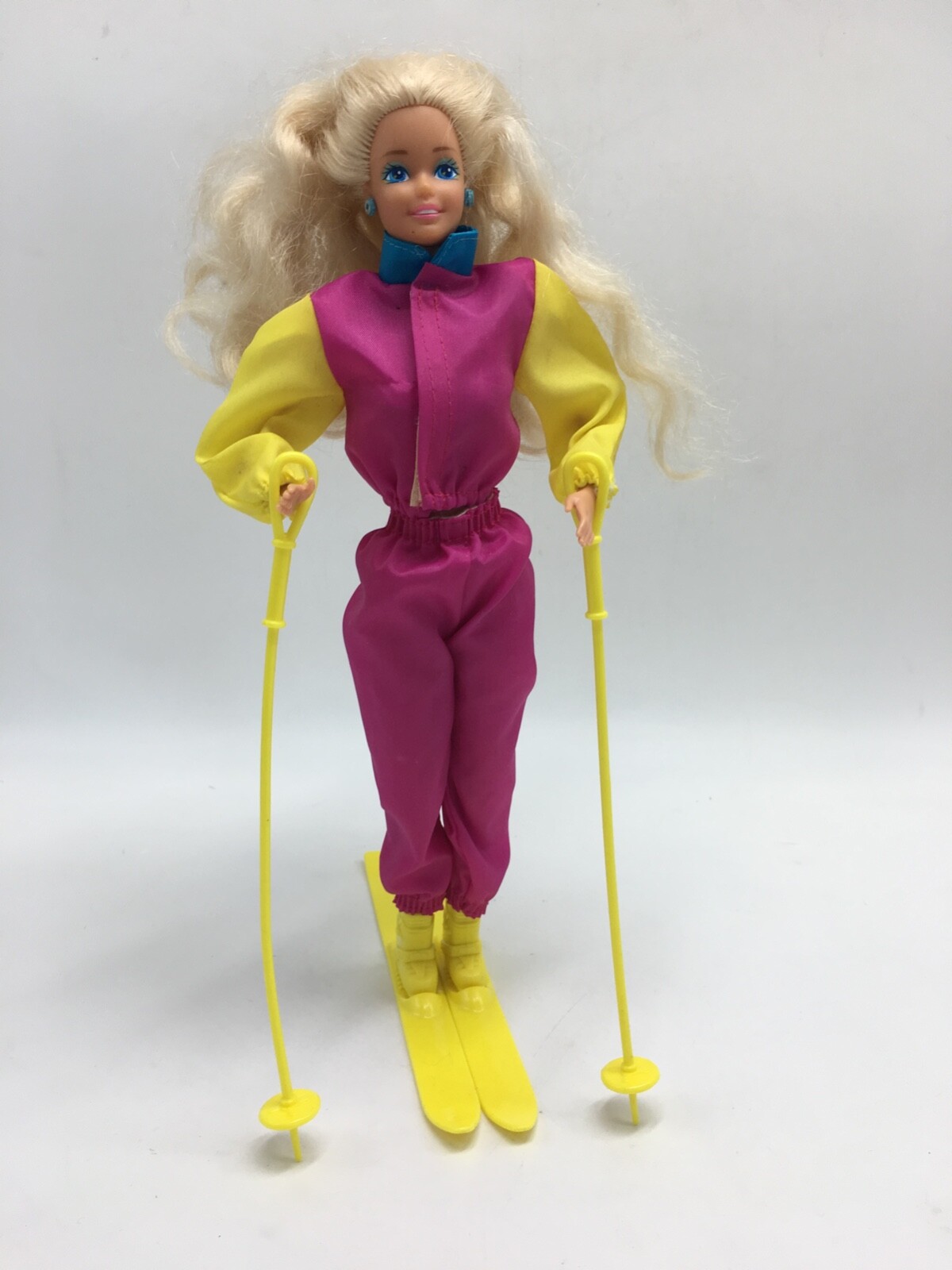 Vintage Barbie w/ Winter Snow Ski Suit, Poles, Boots, & Skis