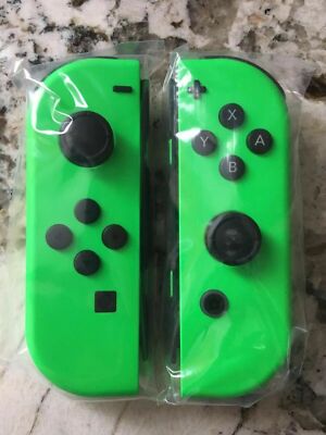 Genuine Nintendo Switch Joy-Con Splatoon 2 GREEN Joycons Set Controllers NEW